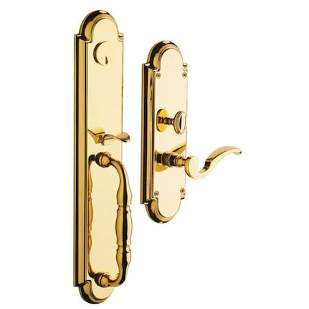 Baldwin Double Cylinder Entry Handlesets Unlacquered Brass 6544.031.LDBL